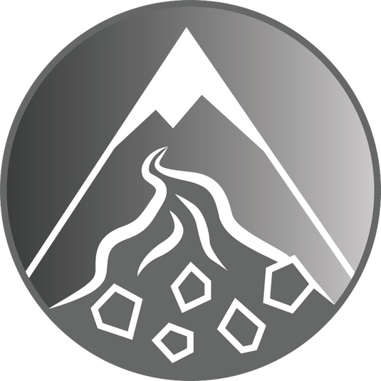 Icon for a mountain with a landslide on it