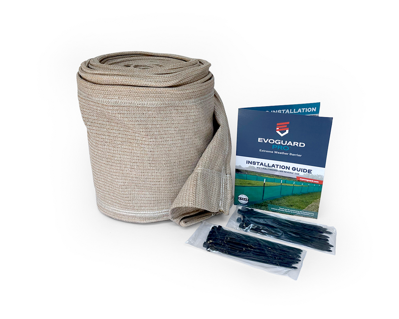 Load image into Gallery viewer, Tan Evoguard pro product partially unraveled next to installation guide