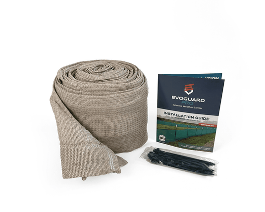 Evoguard pro product partially unraveled next to installation guide