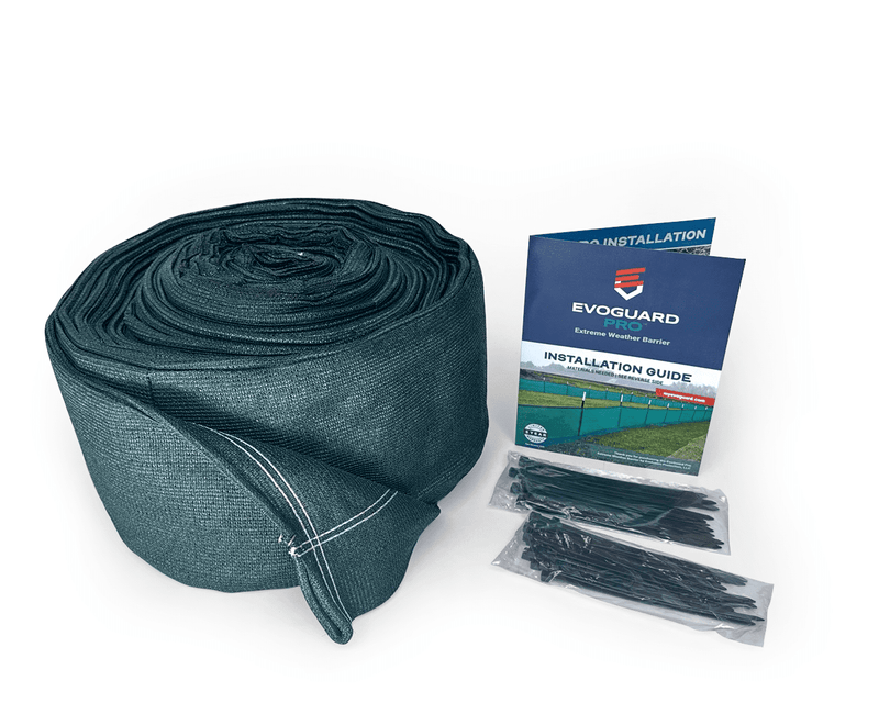 Load image into Gallery viewer, Partially unraveled green evoguard pro 2x100 next to installation guide