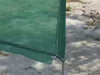 Close up of green mesh weather barrier